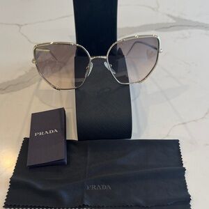 Prada Women's Silver Cat-Eye Sunglasses